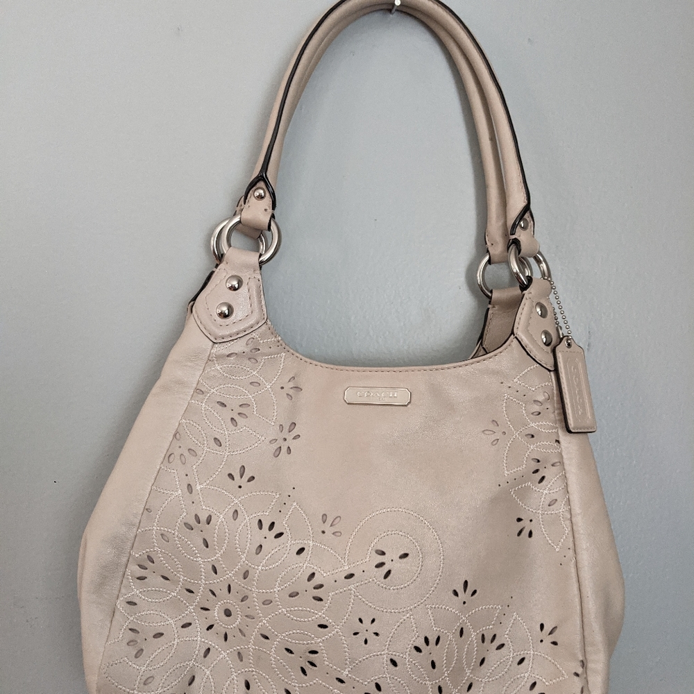 Tan leather Coach purse